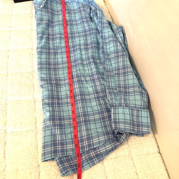 Peter Millar Blue Plaid Button Down Long Sleeve Shirt Size XL Casual Career - Picture 9 of 10